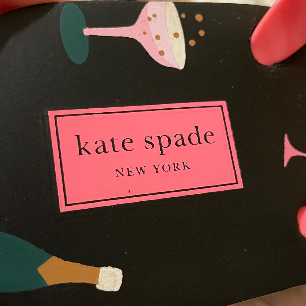Kate Spade New York Megan Champagne Flip Flop Sandals Black Pink Size 10 NWOT - Picture 3 of 16